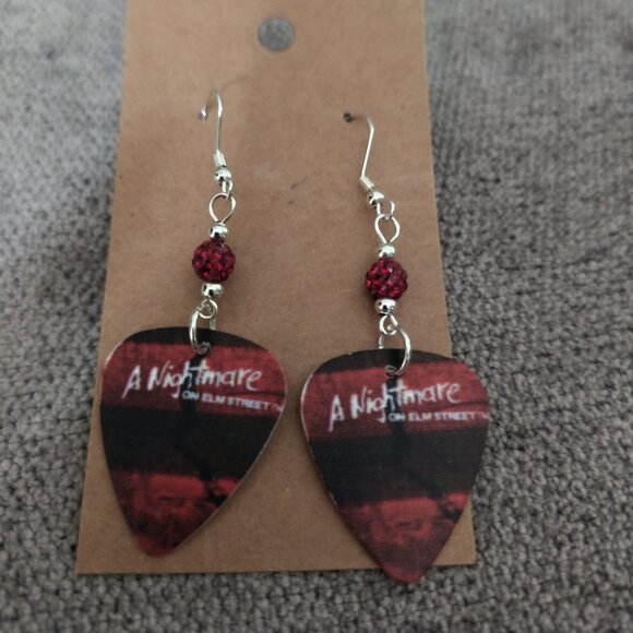 A NIGHTMARE ON ELM STREET GUITAR PICK EARRINGS - Picture 1 of 1
